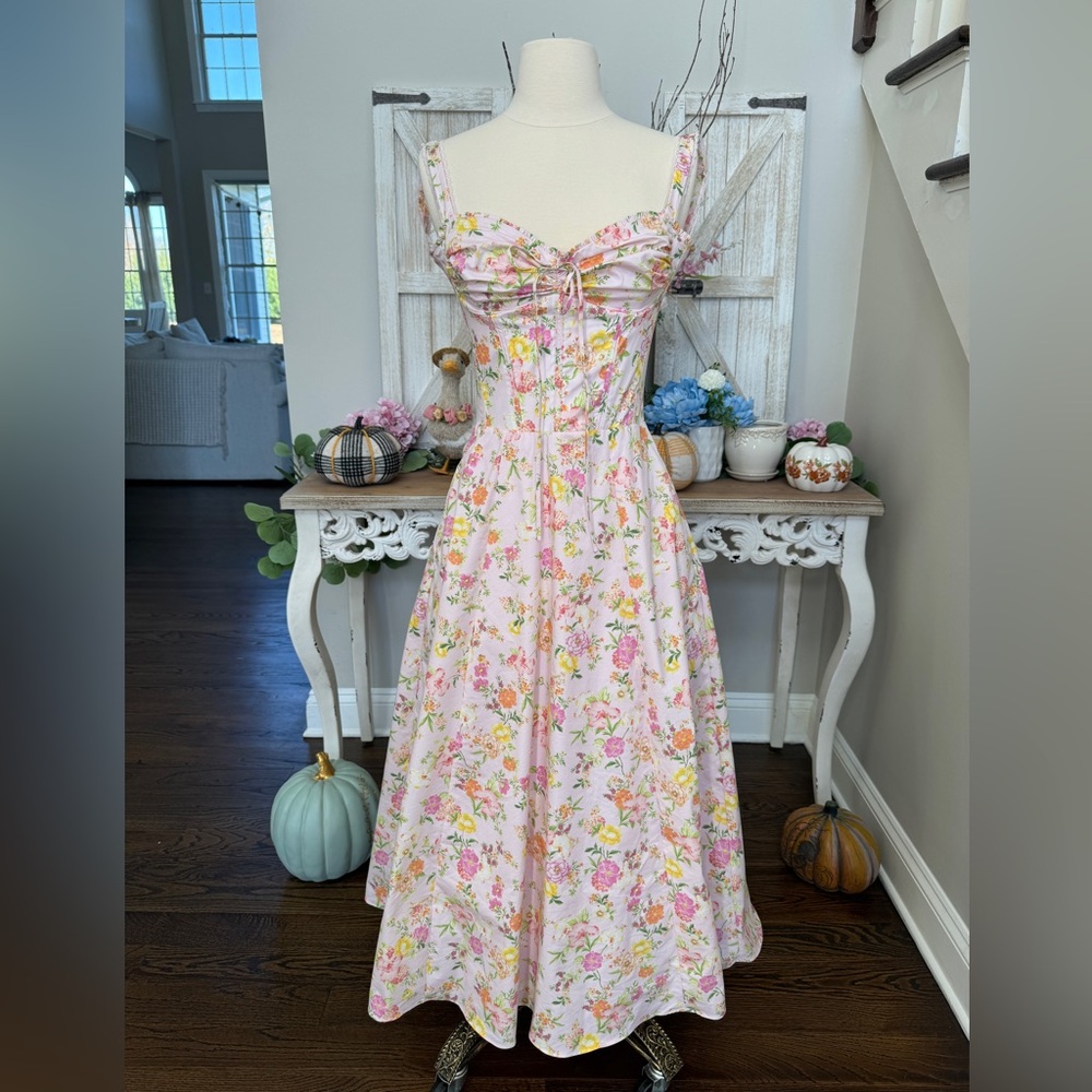 House of CB Rosalee pink meadow print sundress - cup size A-C - XS